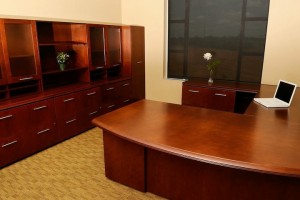 desk and entrance