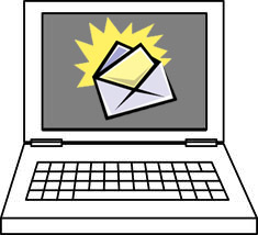 computer with email illustration